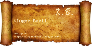Kluger Bazil névjegykártya